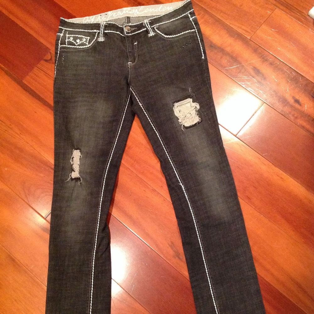 Pepe Distressed Black Jeans. 30/32
